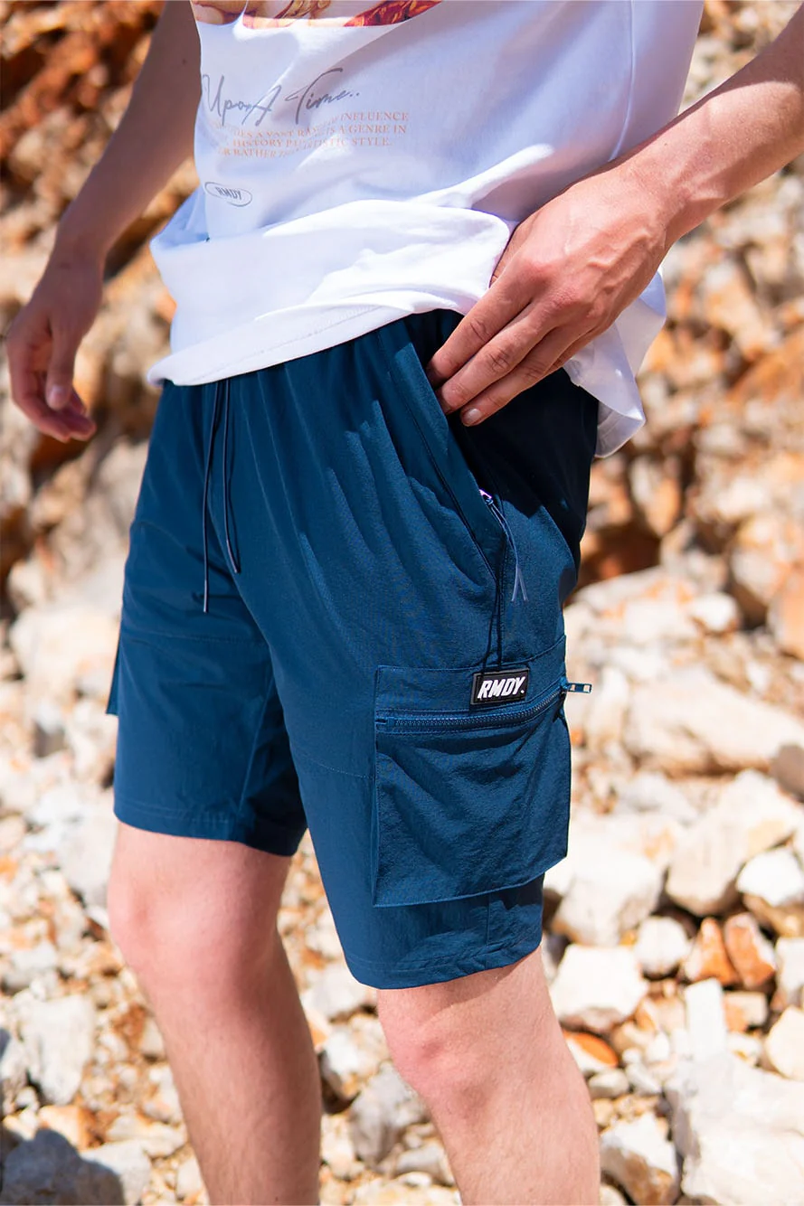 Navy Tech Cargo Shorts